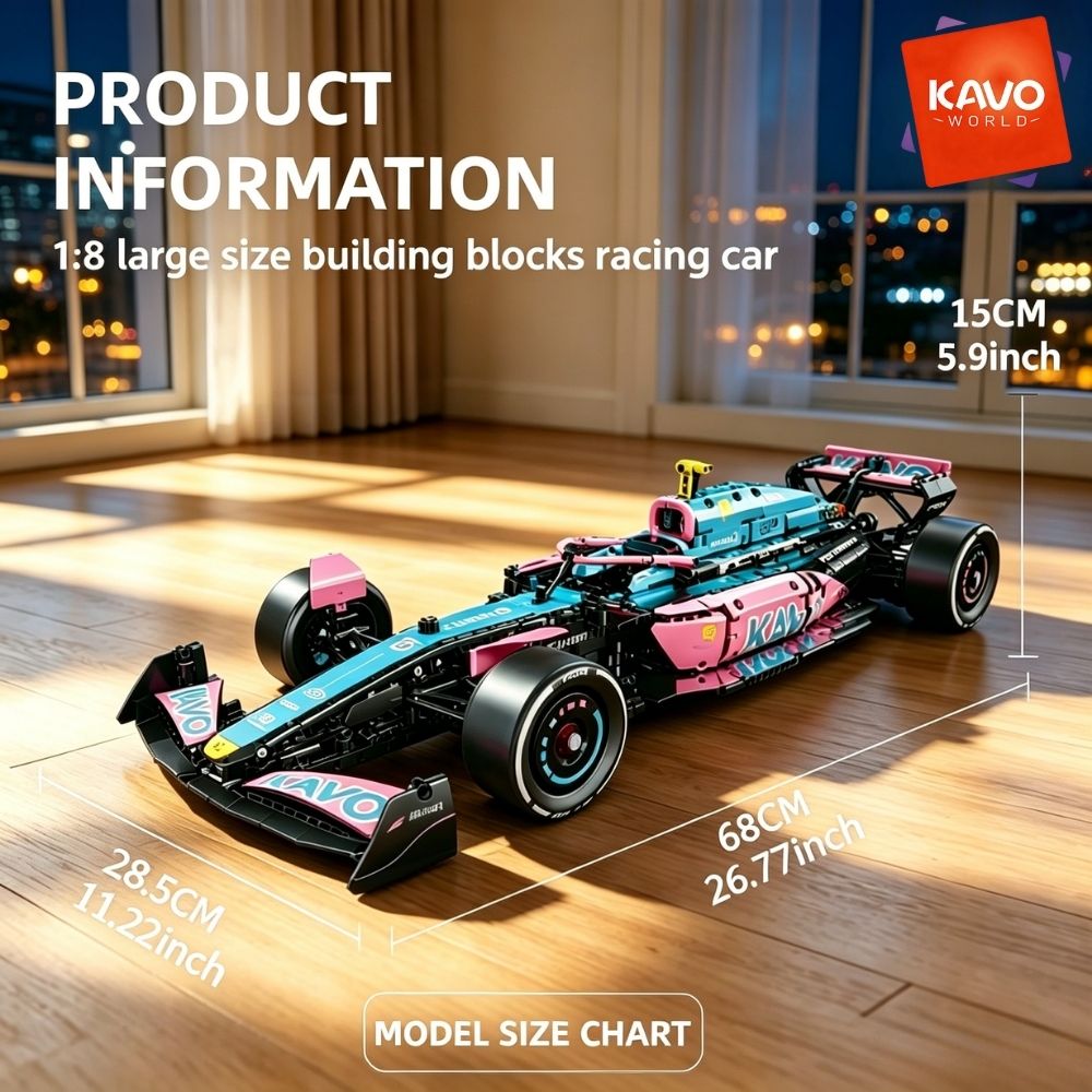 KAVOWORLD 1:8 핑크-블루 포뮬러 레이싱카 조 - Tech Office Building 리뷰 및 가격